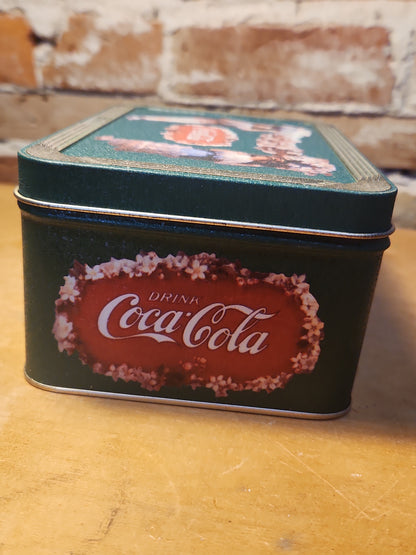 Vintage Tin Coca-Cola Green with Couple by Artist Pam Renfroe Coke 1997 cct78