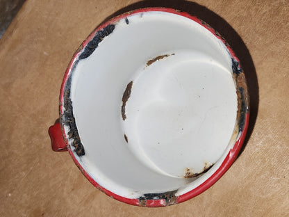 Vintage Enamelware Cup 2 3/4" Tall ew03