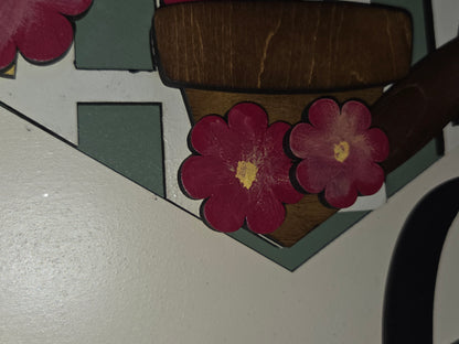 Garden Maroon Flowers Insert for Envelope Door Sign *sign sold seperately* EI29