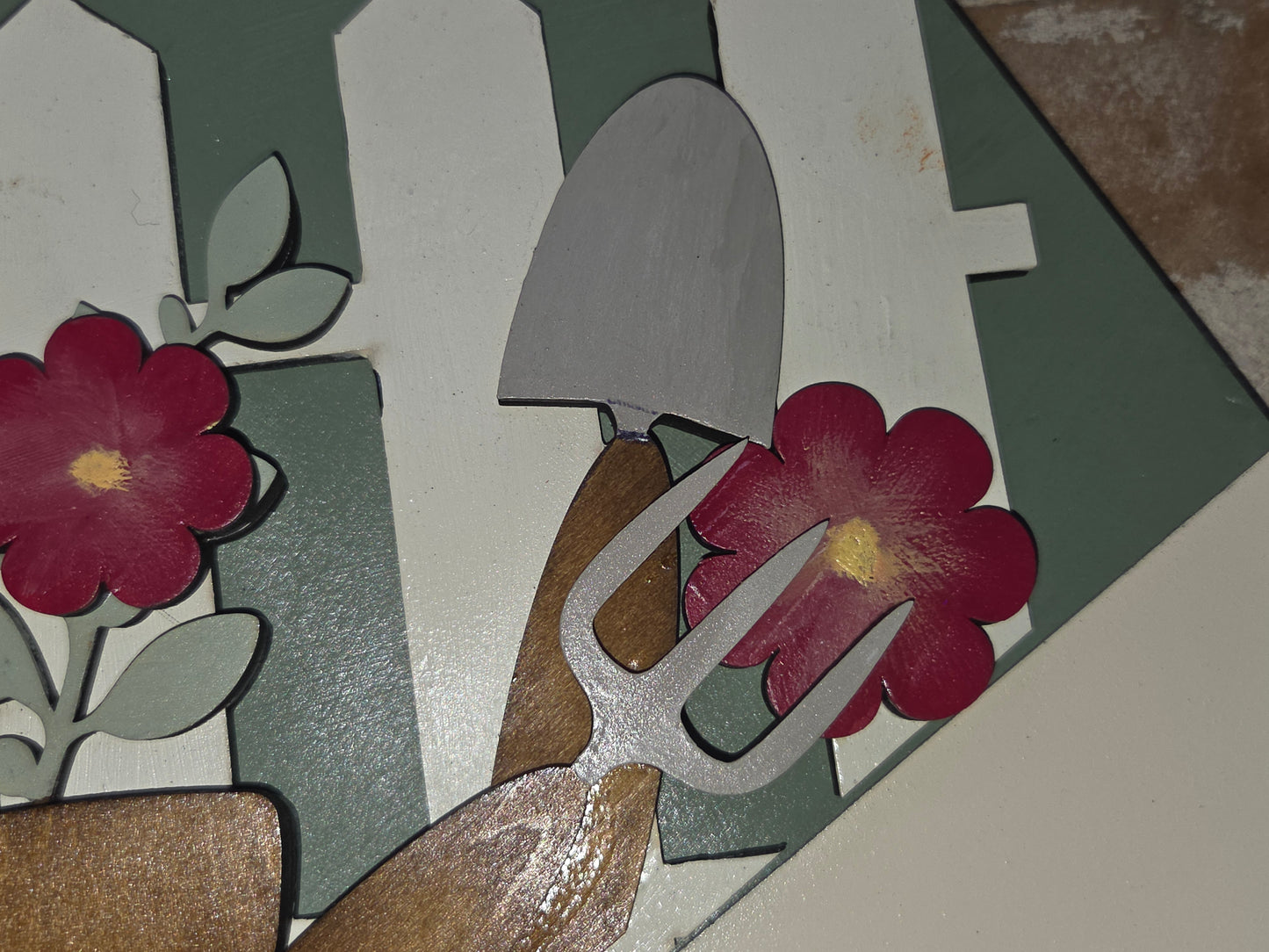 Garden Maroon Flowers Insert for Envelope Door Sign *sign sold seperately* EI29