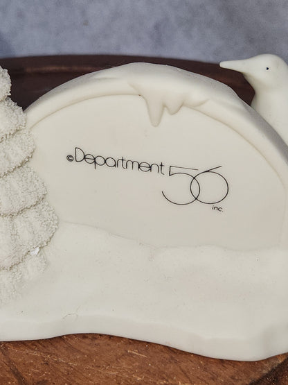Vintage Deptartment 56 Snowbabies Polar Sign Penguin Tree 1991 CLEARANCE sb29