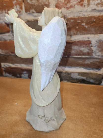 Vintage Enesco Foundations Angel Figurine with star Karen Hahn Eskimo Legends #109287 Memorial an89
