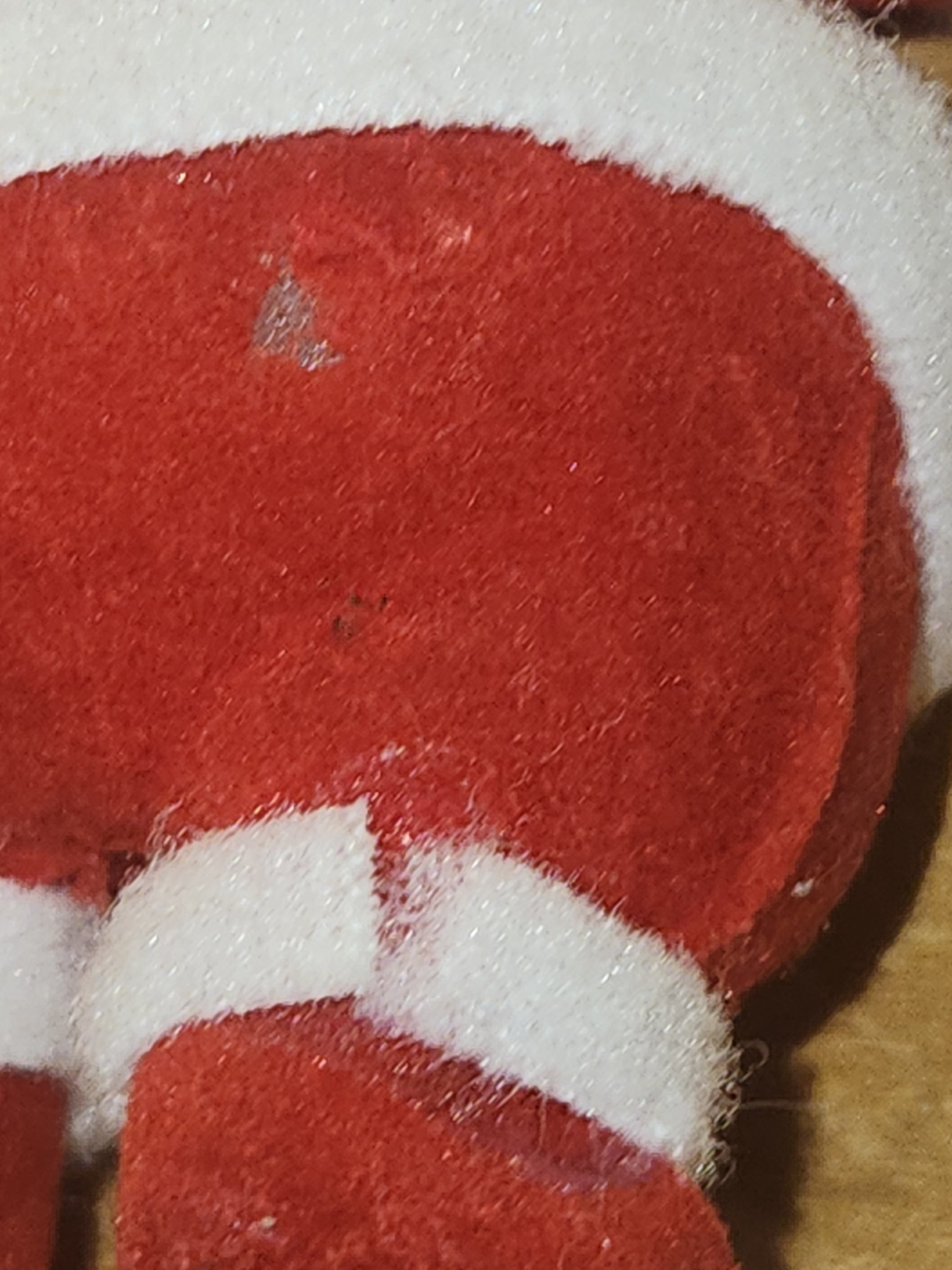 Vintage Flocked Santa Once on a Pick for Foral Arrangement sf25