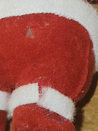 Vintage Flocked Santa Once on a Pick for Foral Arrangement sf25