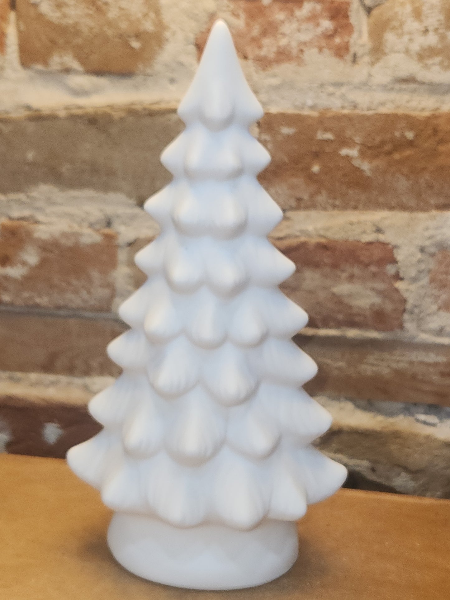 Ceramic Christmas Tree with LED light, 9.6in tall
