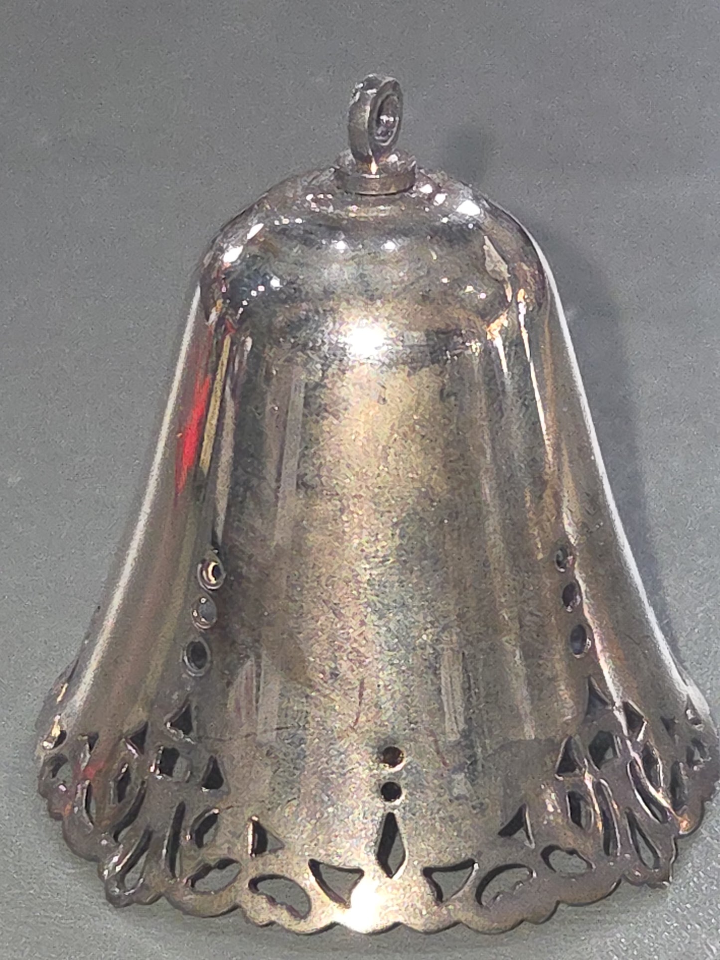 Vintaged Silver Plated Pierced Bell Engraved on One Side With Name 1995