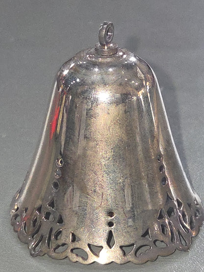 Vintaged Silver Plated Pierced Bell Engraved on One Side With Name 1995
