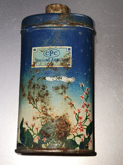 Vintage California Purgume Company Trailing Arbutus Talcum Powder Sample Jack and Jill Jungle Jinks set 1920-30s AS IS tin012