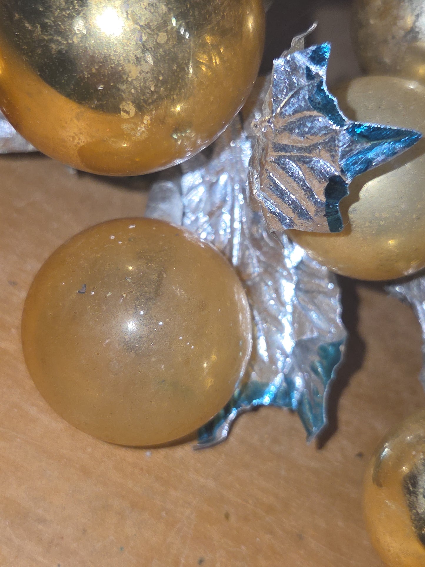 Vintage Mercury Glass Grape Clusters Picks Set of 4 mg122