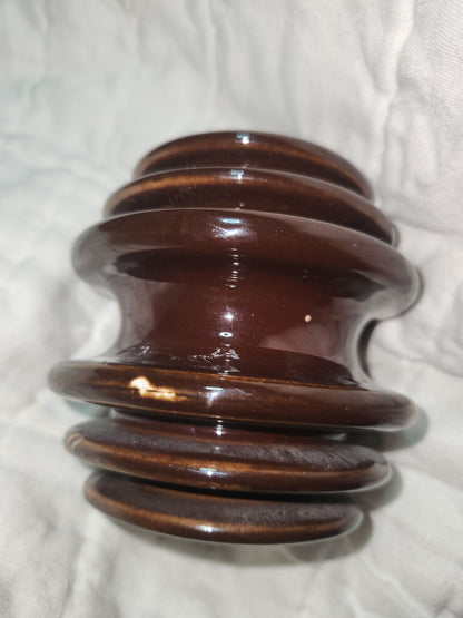 Illinois Electric Porcelain Co. Brown Glazed Ceramic Porcelain Telephone Insulator beehive spool iep1