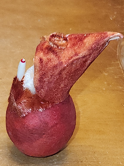 Vintage elf Gnome Santa Spun Cotton Holding Candle Japan AS IS elf67