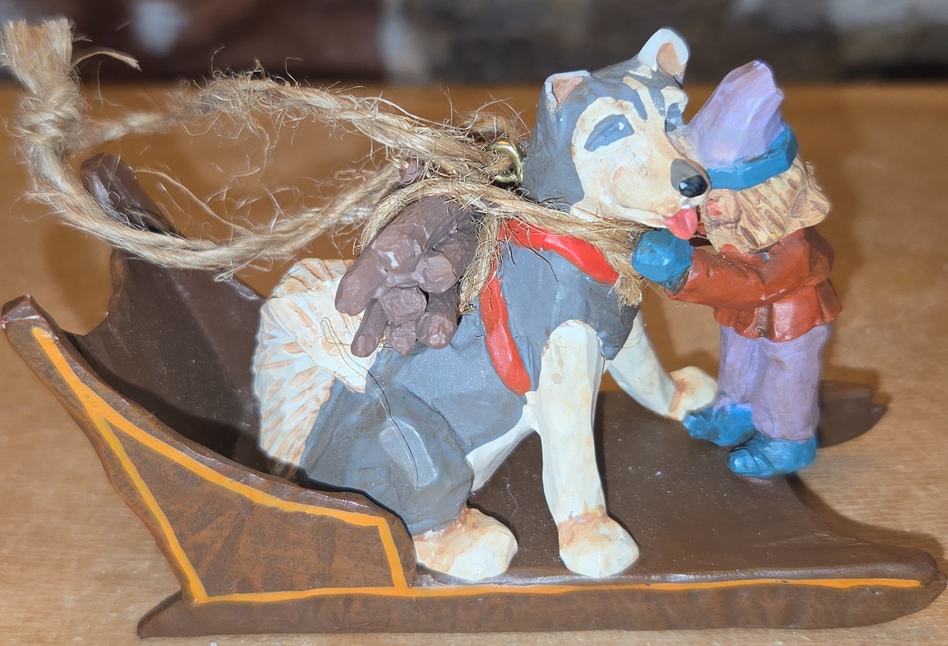 Vintage Hallmark Keepsake Ornaments Folk Art Collection "Learning to Skate" "Guiding Santa" "Fetching the Firewood" Set of 3 from 1995 No Box As Is