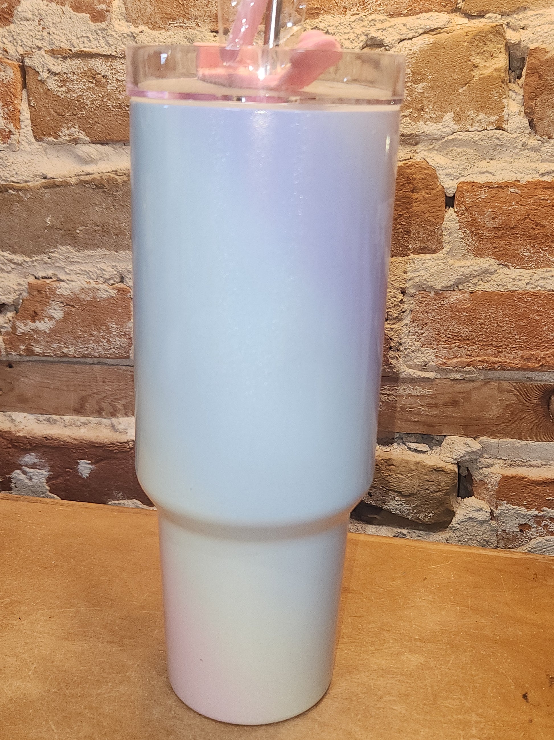 Custom Order 40 oz Traveler Tumbler Ombre Multicolor Unicorn Pink Handle and Top