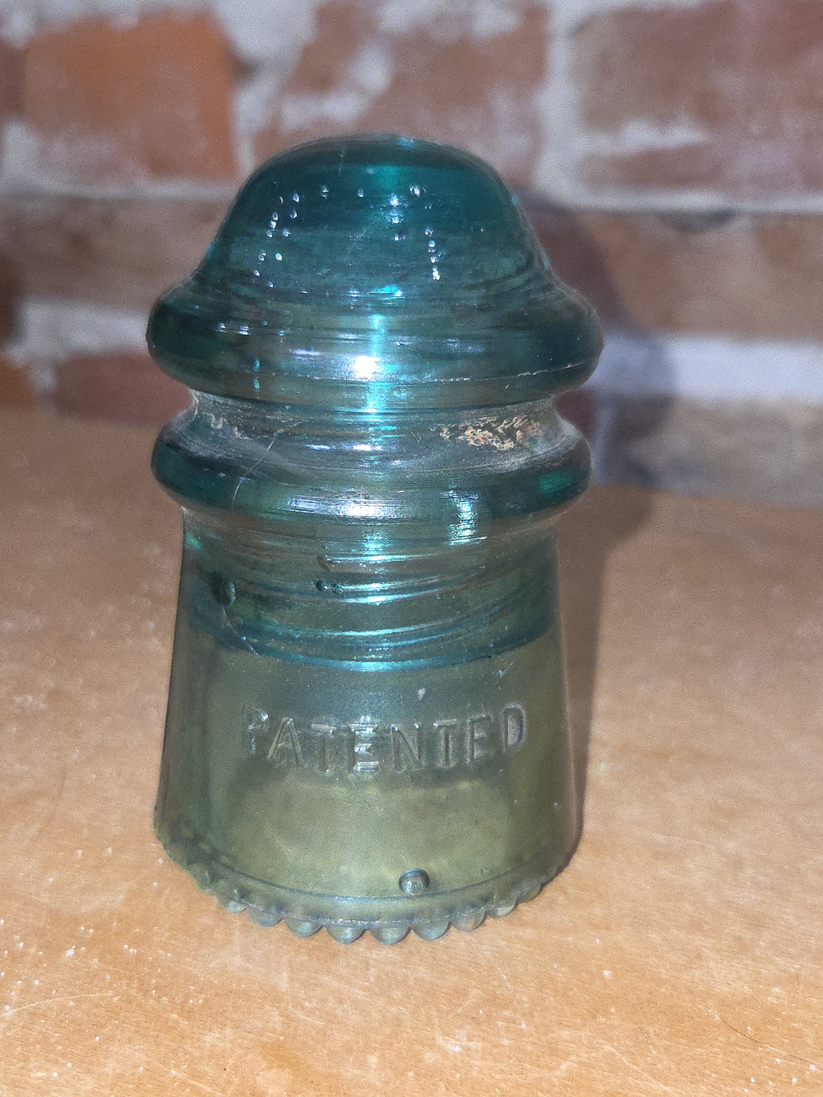 Vintage Insulator Hemingray #9 Teal Blue Green Glass h69t