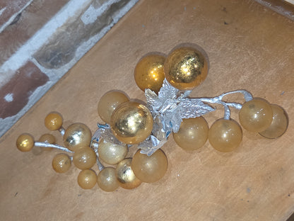 Vintage Mercury Glass Grape Clusters Picks Set of 4 mg122