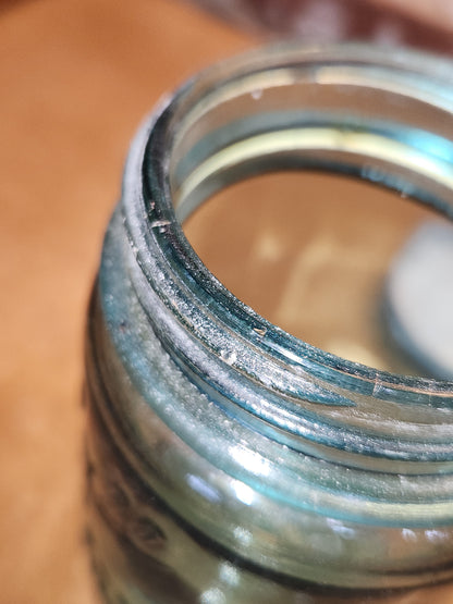 Vintage Ball Perfect Mason Glass Pint Jar #1 Aqua Blue Zinc Ball Lid bl1