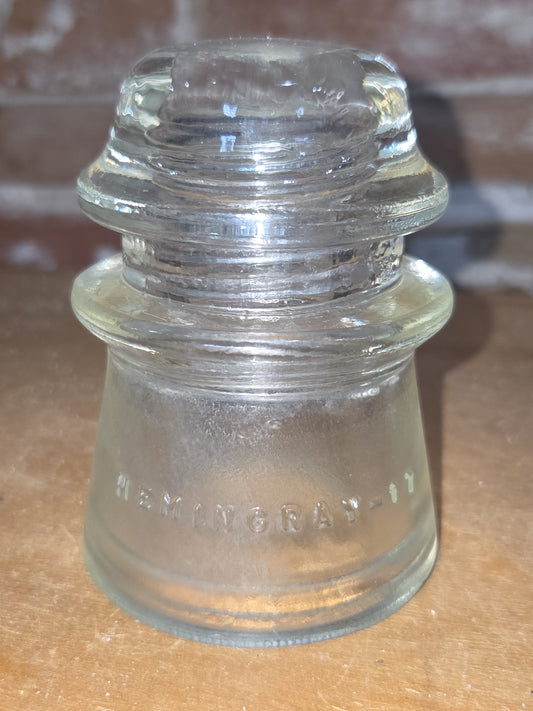 Vintage Insulator Hemingray #17 Clear Glass h617