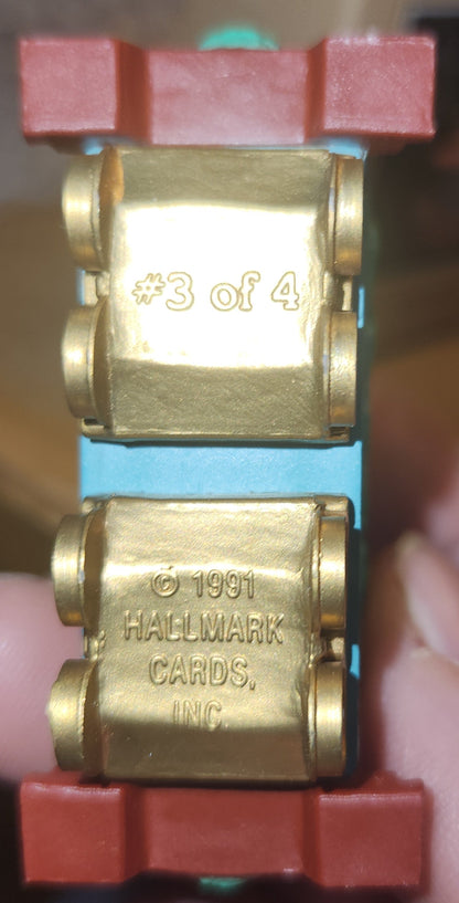 Vintage Hallmark Keepsake Ornaments Passenger Car and Caboose 3rd and 4th in the Claus & Co. R.R. 1991