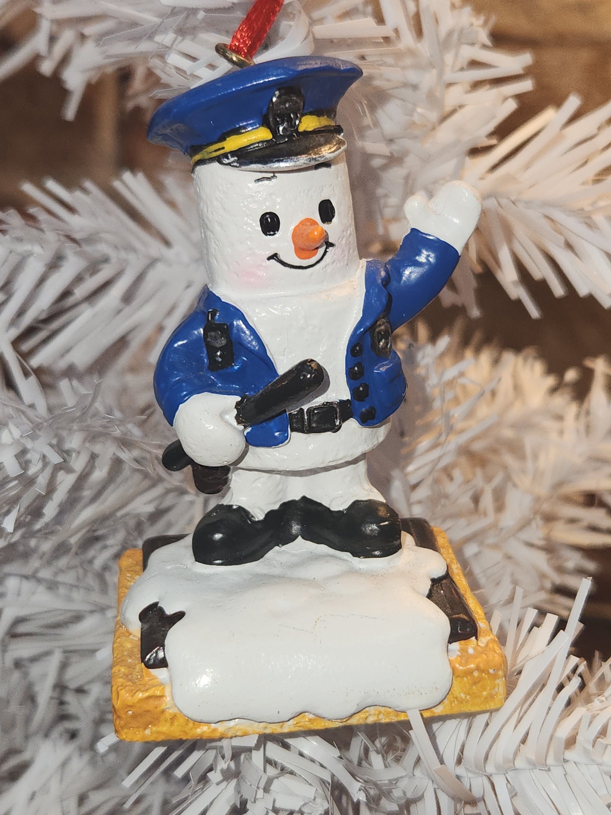 S'Mores Marshmallow Police Officer Ornament mo4