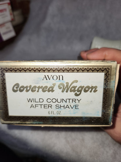 Vintage Avon Wild Country After Shave in Covered Wagon EMPTY Original Box CLEARANCE av439