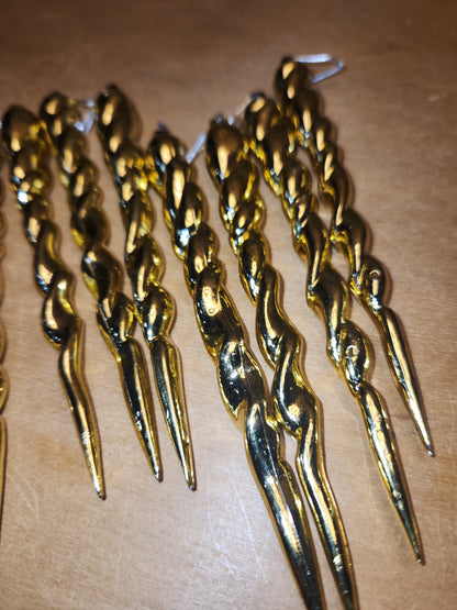 Vintage Plastic Icicle with Clips Set of 12 Icycle