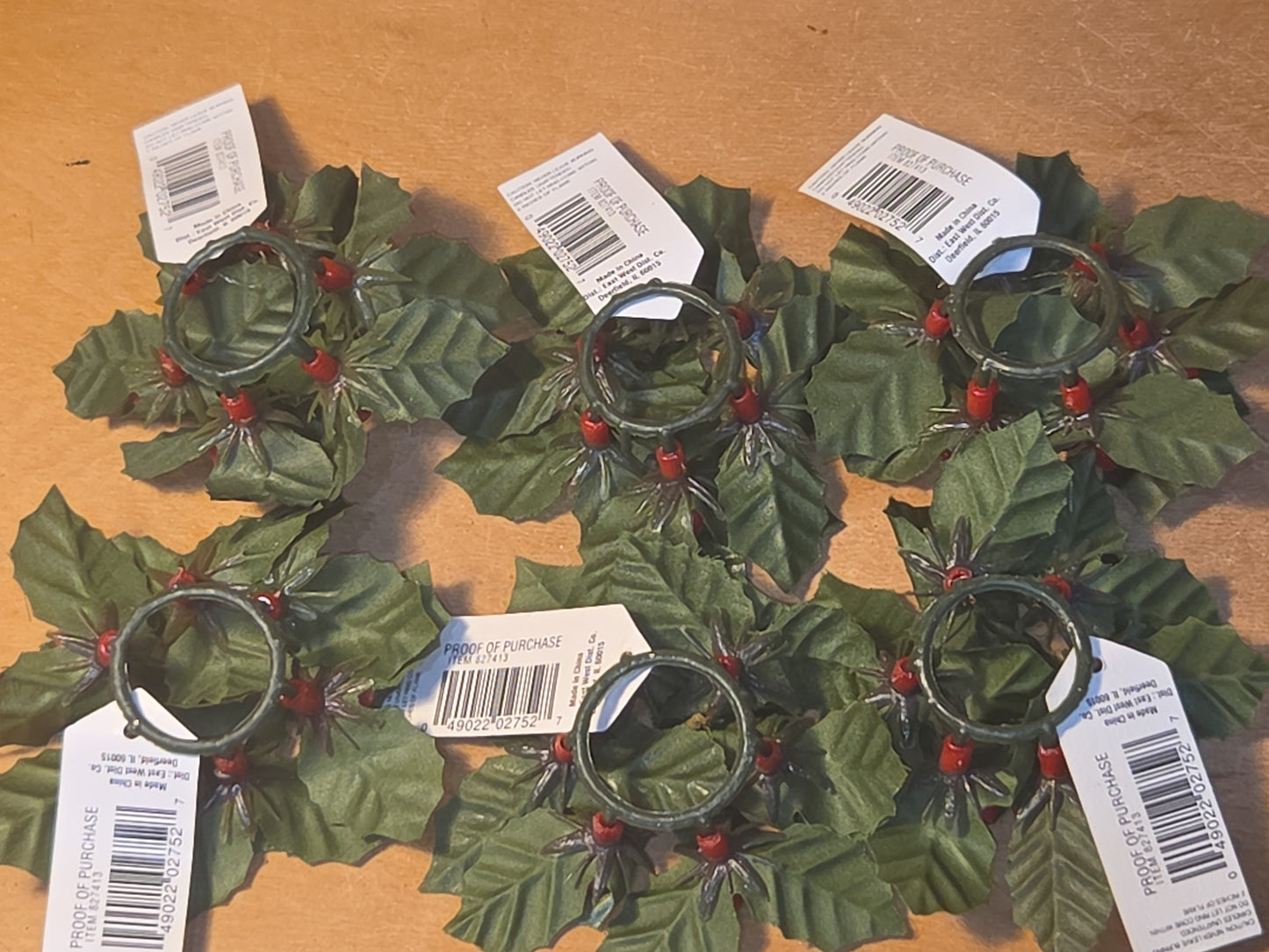Vintage Joybrite Christmas Mini Candle Rings Holly Berries Lot of 6 New Old Stock (Copy)