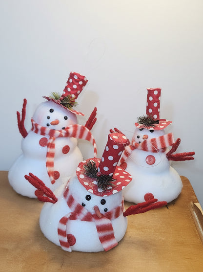 Snowmen Set of 3 in Stages of Melting sn7