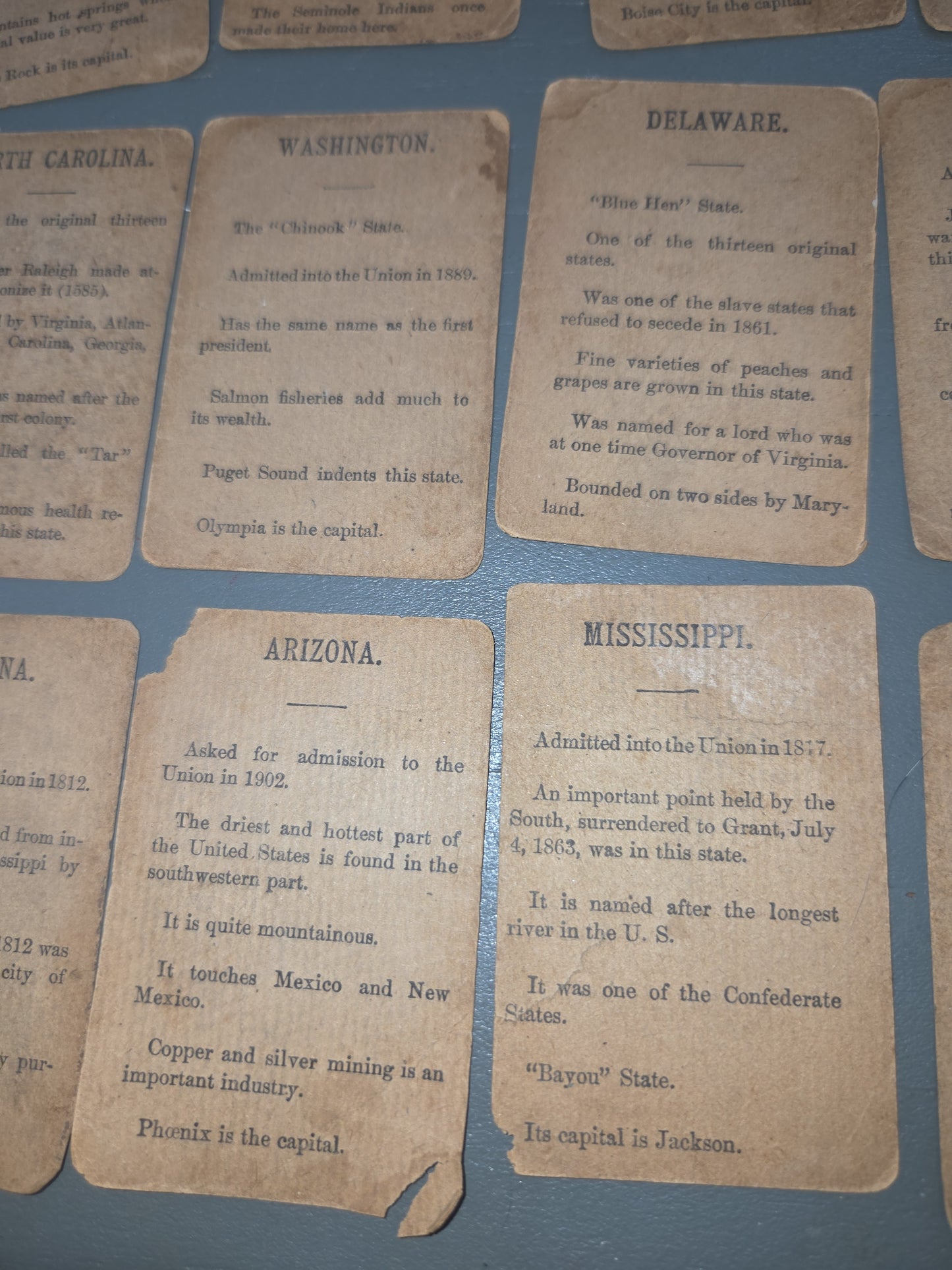 Antique Trading Cards Drink Lion Coffee U.S. States Trading Cards Victorian Era