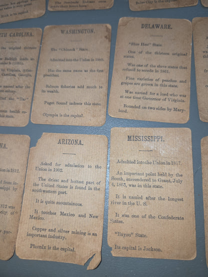 Antique Trading Cards Drink Lion Coffee U.S. States Trading Cards Victorian Era