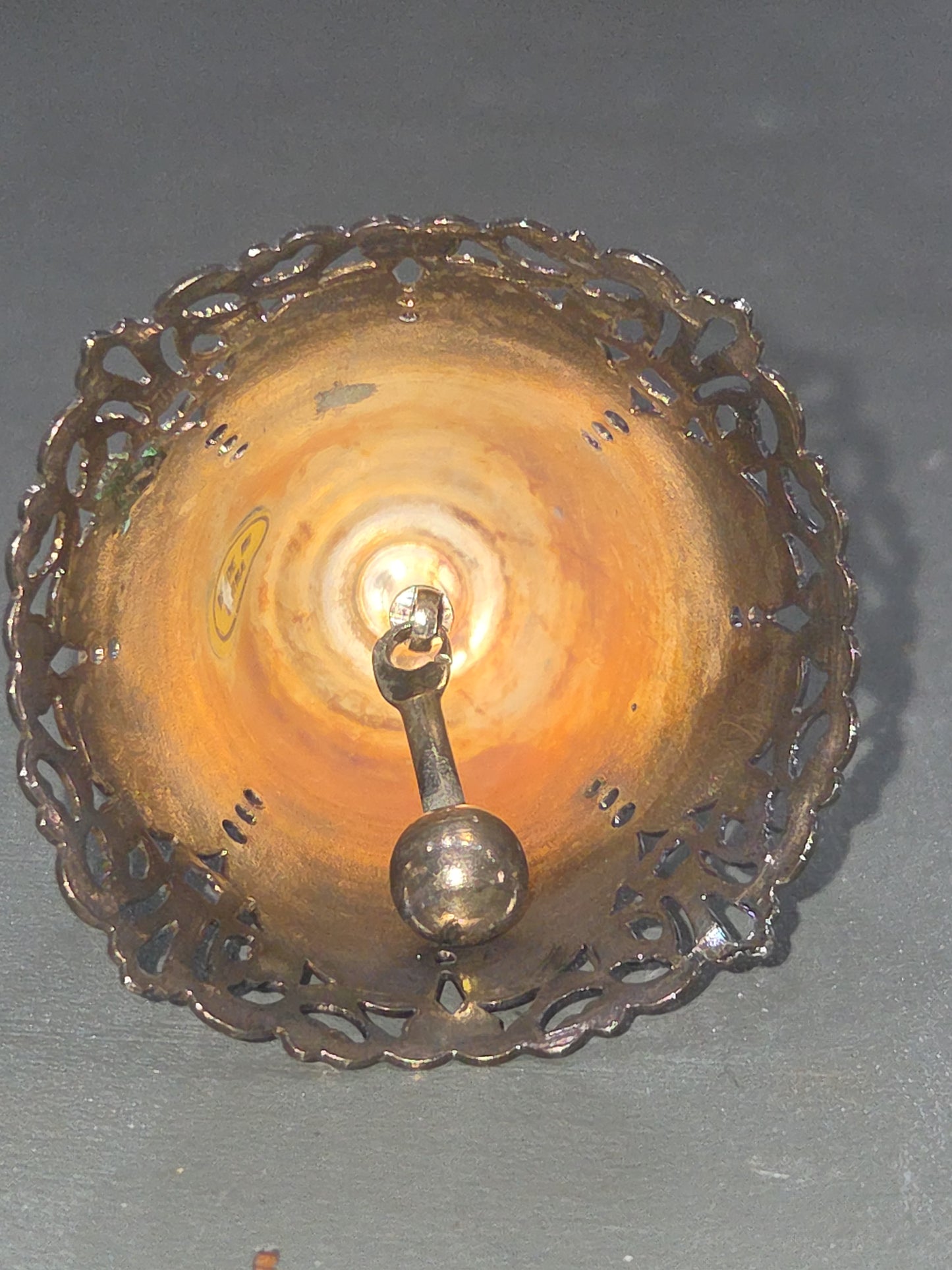 Vintaged Silver Plated Pierced Bell Engraved on One Side With Name 1995