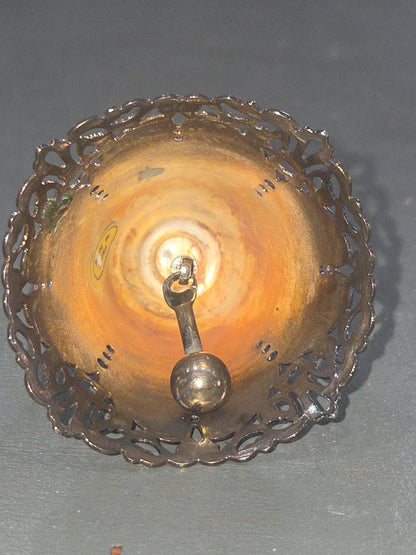 Vintaged Silver Plated Pierced Bell Engraved on One Side With Name 1995