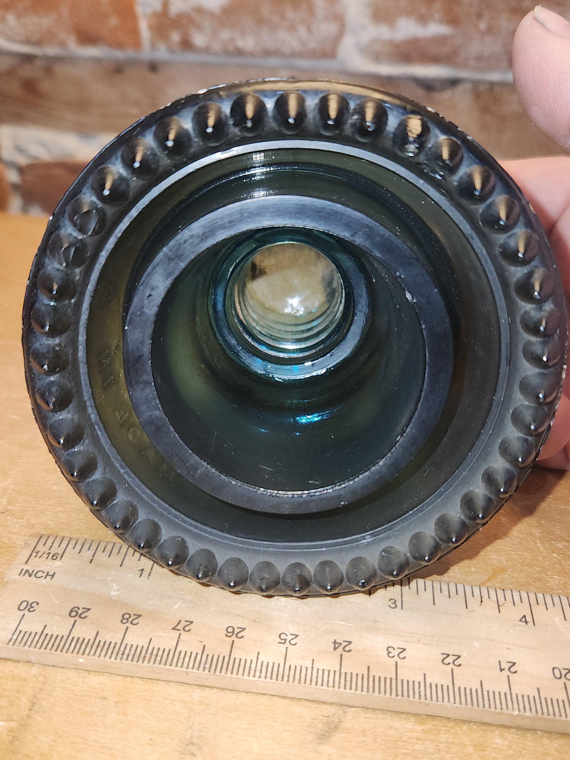 Vintage Hemingray # 42 teal green insulator Darker AS IS h642d