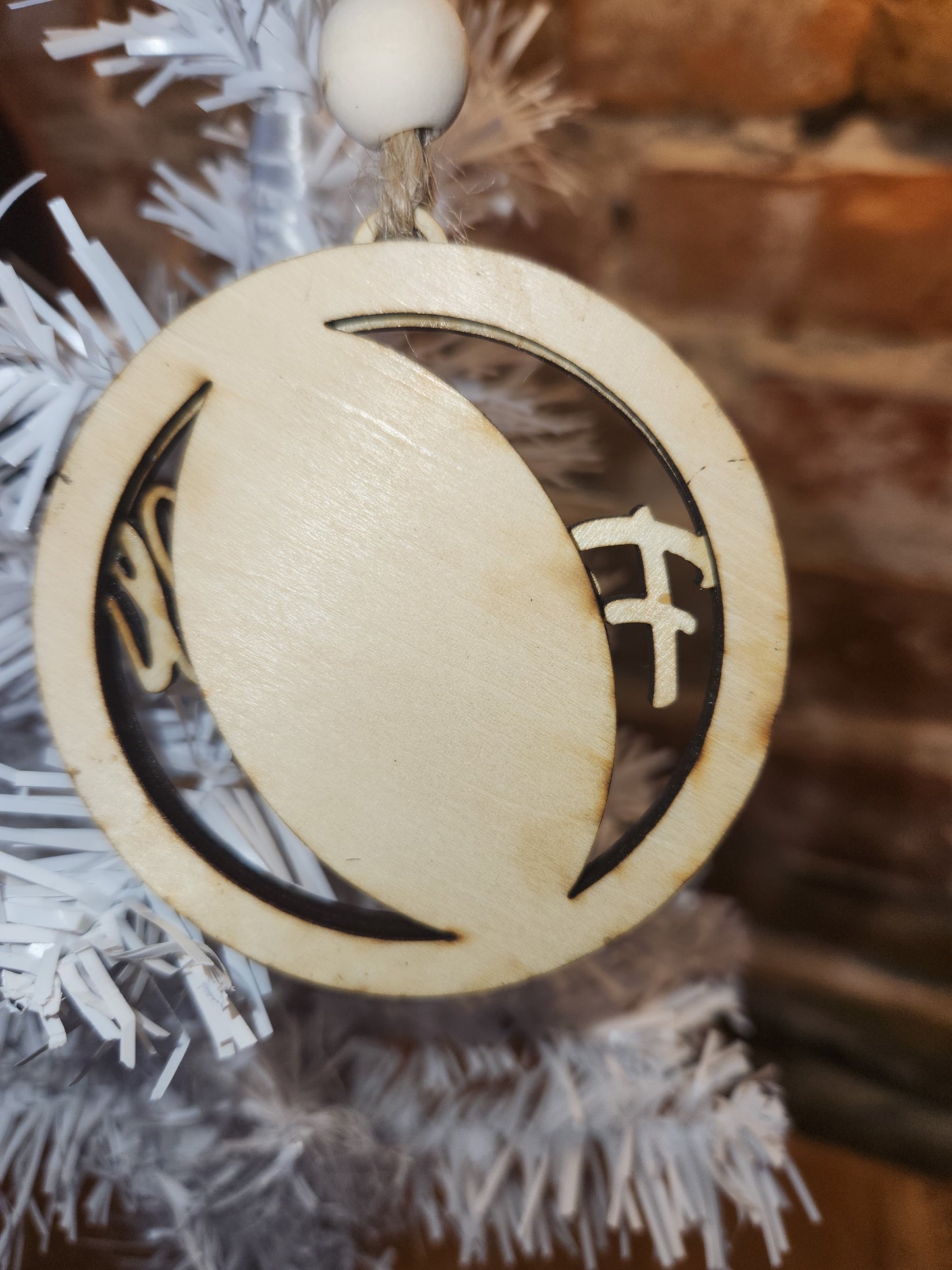 Wooden Football Car Charm for Rear-View Mirror or Ornament no15