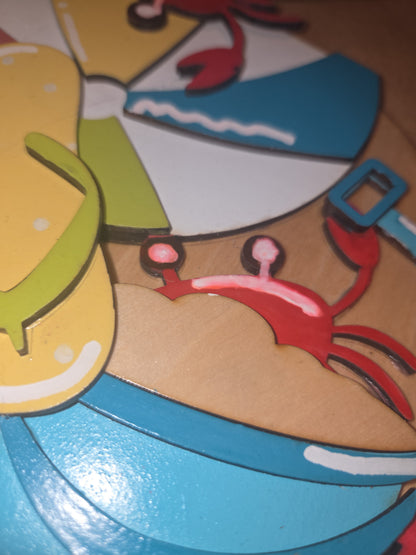 Beach Crab Summer Insert for Interchangeable Pot Spilling Door Sign *Sign Sold Seperately* dpi2