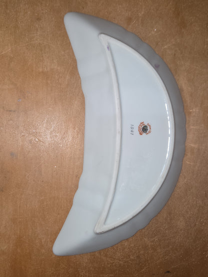Vintage Lefton China Hand Painted Crescent Beside the Plate Tray G5