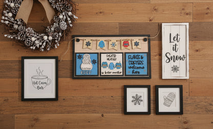 Winter January Insert Kit for Interchangeable Frame Can Fit Arch, Rectangle, or Square Frame FRAMES SOLD SEPARATELY