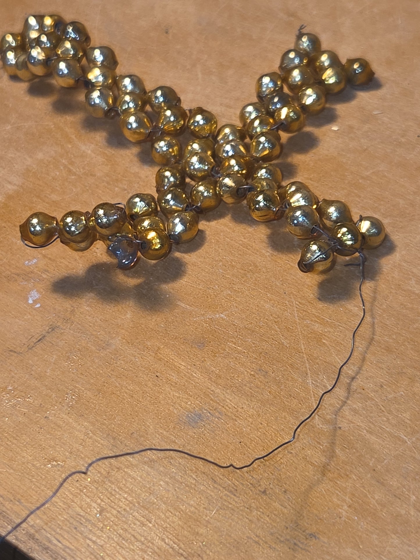 Vintage Mercury Bead Cross Ornaments AS IS For Crafting