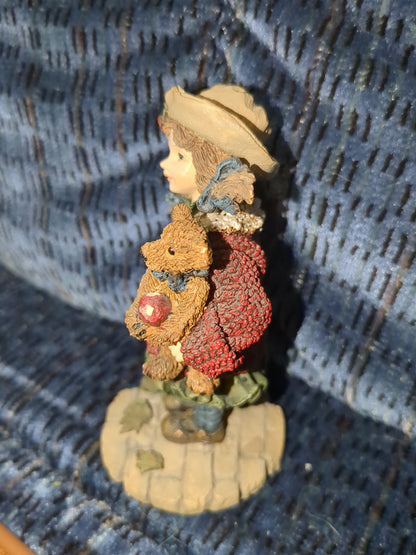The Boyds collection Yesterdays' Child "Candice with Matthew...Gathering Apples" 1996 Dollstone collection bb3