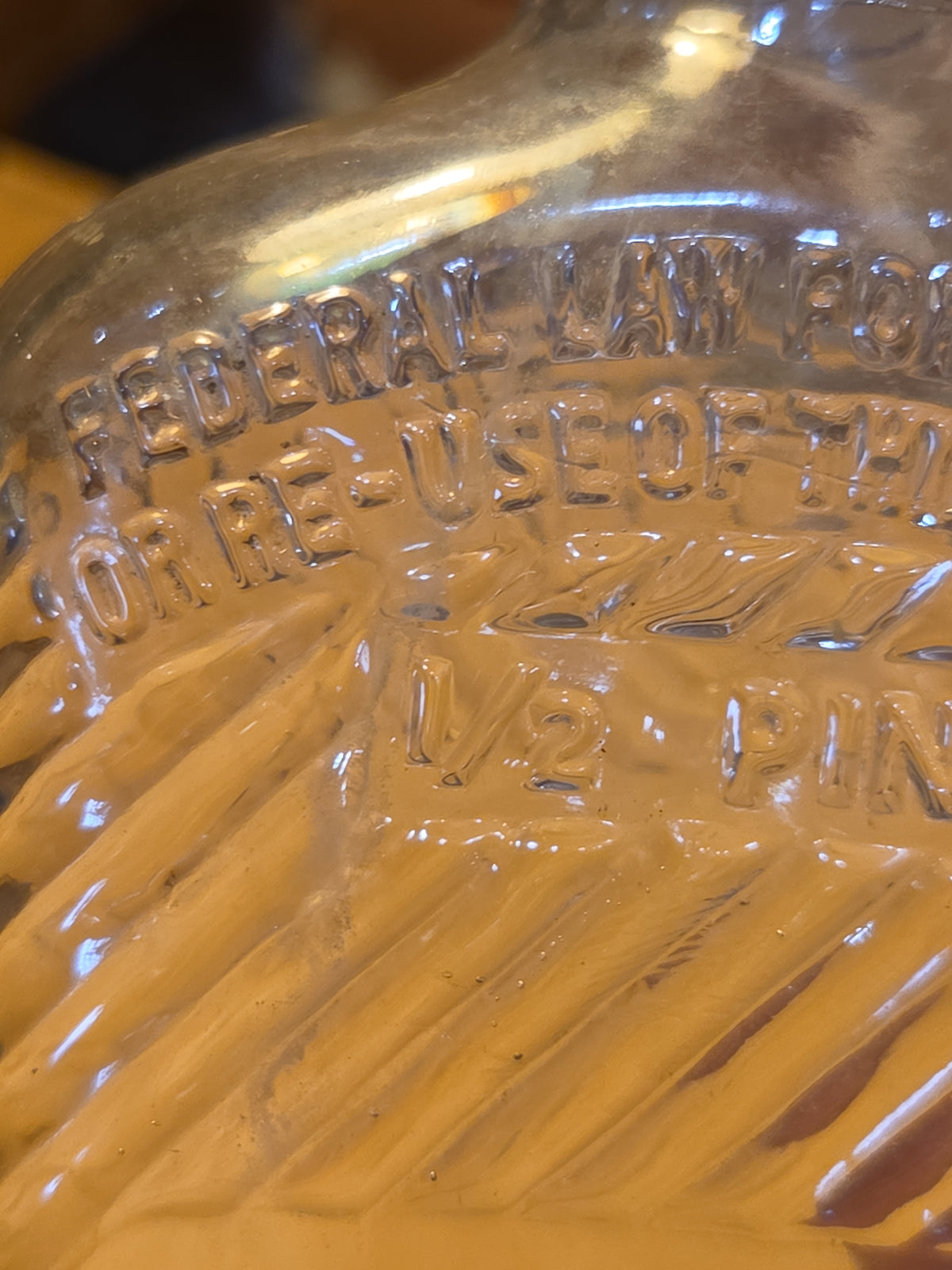 Vintage Liquor Bottle Glenmore Bourbon Clear Glass vlb2
