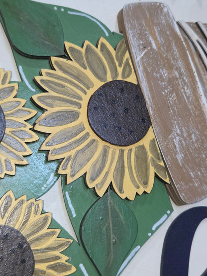 Sunflower Summer Insert for Interchangeable Pot Spilling Door Sign *Sign Sold Seperately*