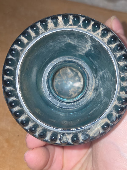 Vintage Insulator Hemingray #16 Teal Glass h616d DAMAGED NUBS
