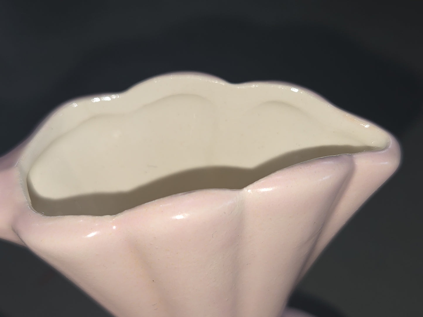 Vintage Ceramic Bisque Pitcher and Bowl 6" Tall Light Pink vp1