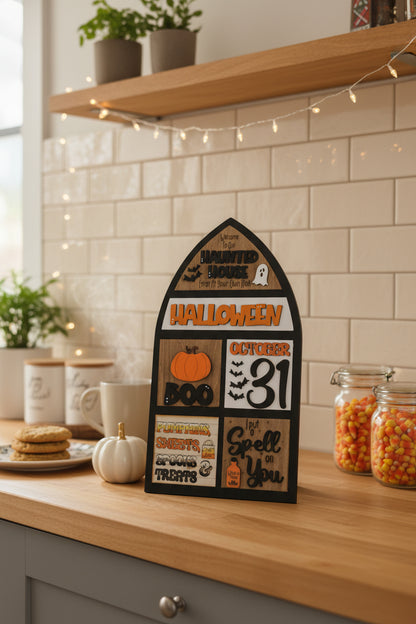 Halloween October Insert Kit for Interchangeable Frame Can Fit Arch, Rectangle, or Square Frame FRAMES SOLD SEPARATELY if29