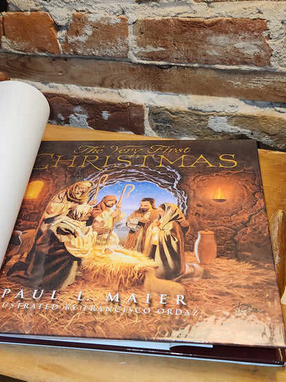 Vintage Book The Very First Christmas by Paul L. Maier Illustrated Francisco Ordaz 1998 Hardcover With Dust Jacket bk04