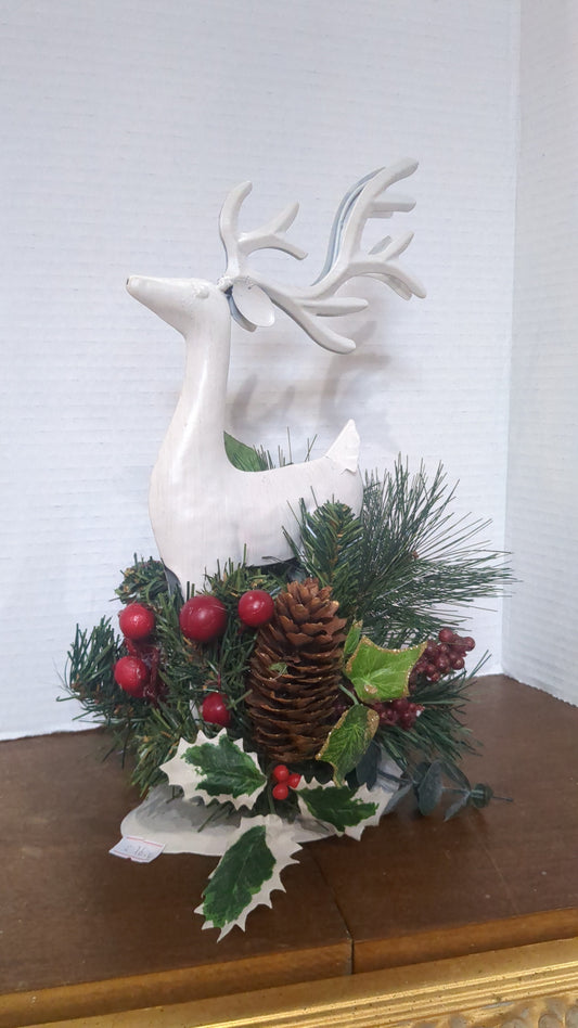 White Stag Christmas Arrangement