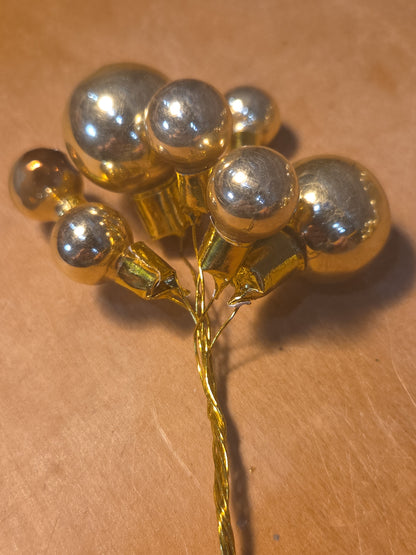 Vintage Mercury Glass Ornament Picks Set of Three AS IS