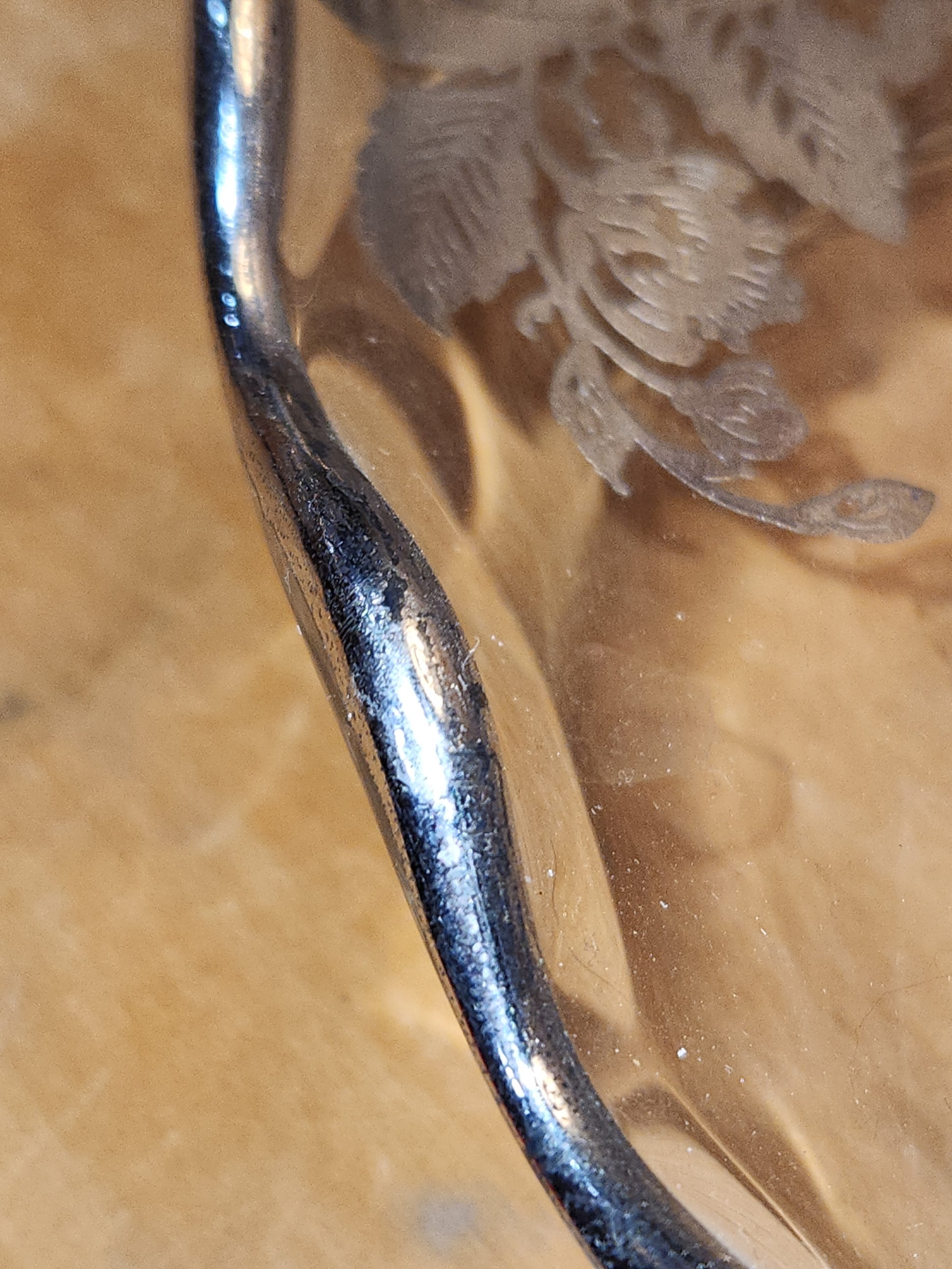 Vintage Cambridge Glass Company Footed Glass Platter with Caprice Pattern With Silver Overlay by Silver City gp8