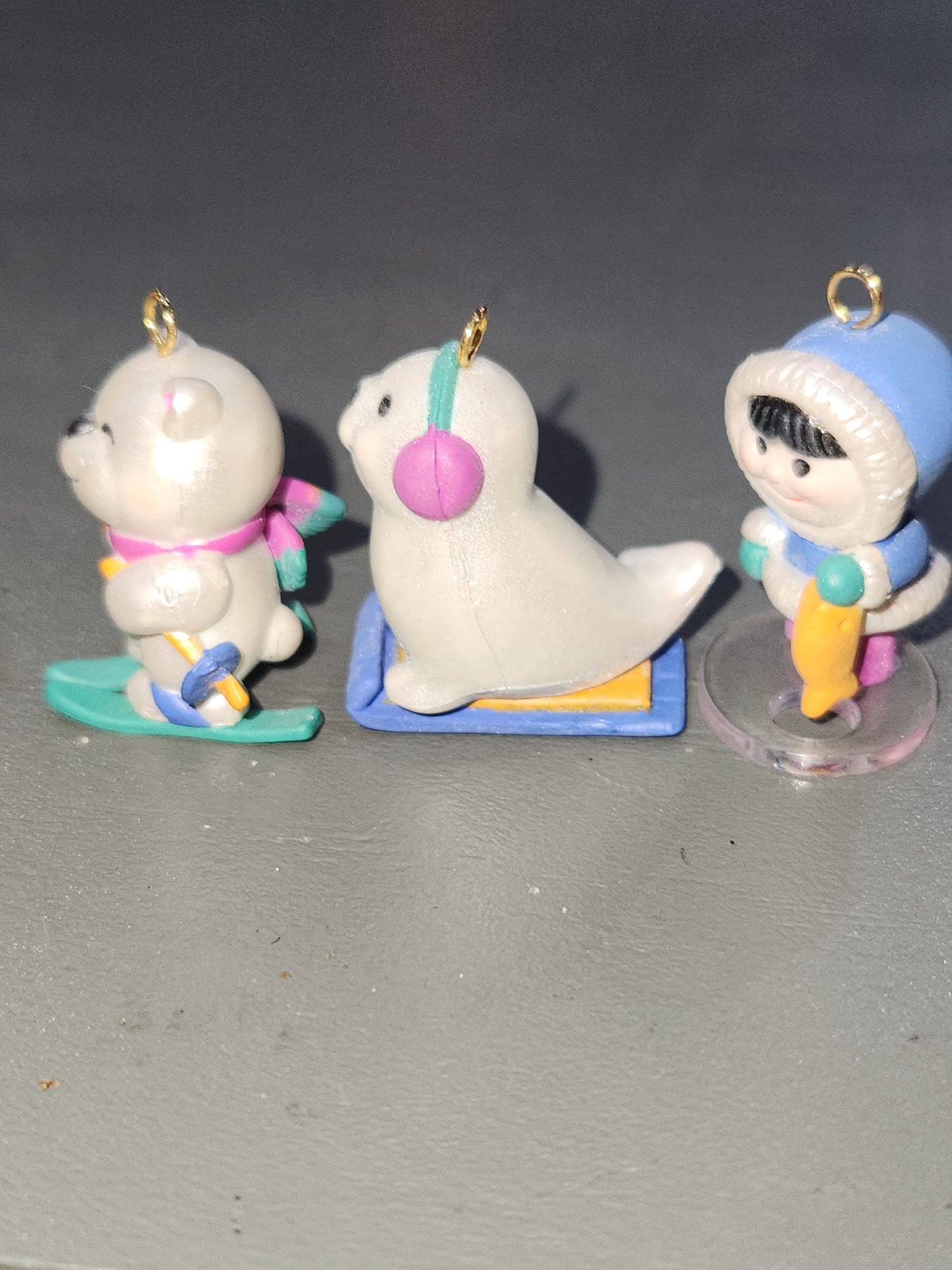 Vintage Avon Wee Winter Friends Ornaments Polar Bear, Seal, Eskimo Set of 3 Ornaments CLEARANCE