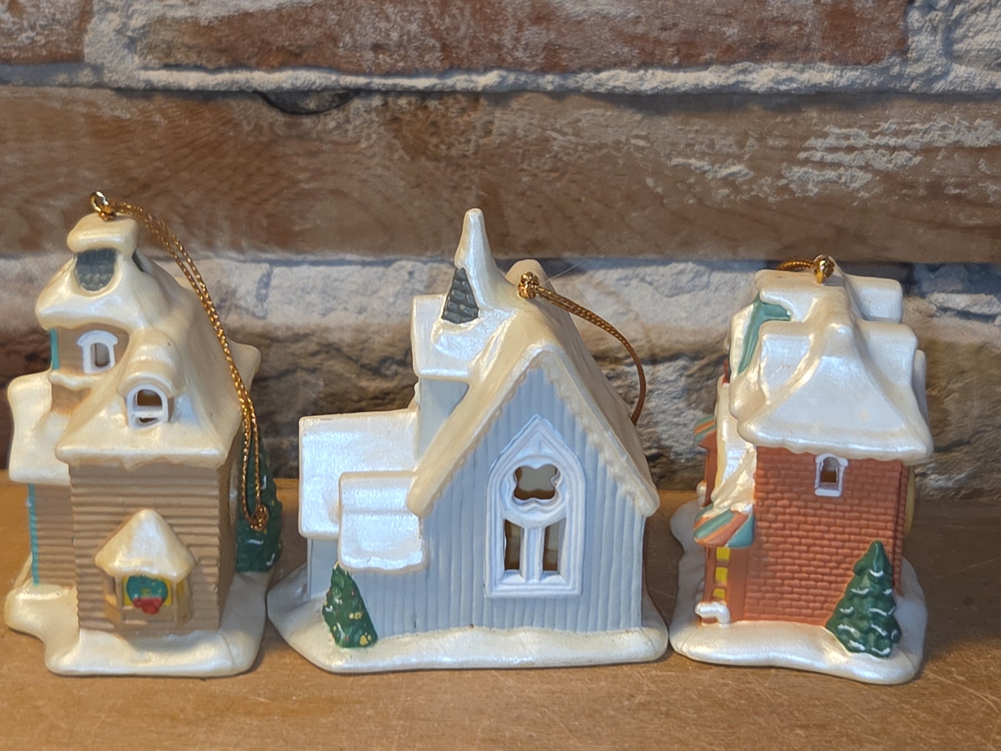 Vintage Village Light Covers House Church Toy Shoppe Plastic