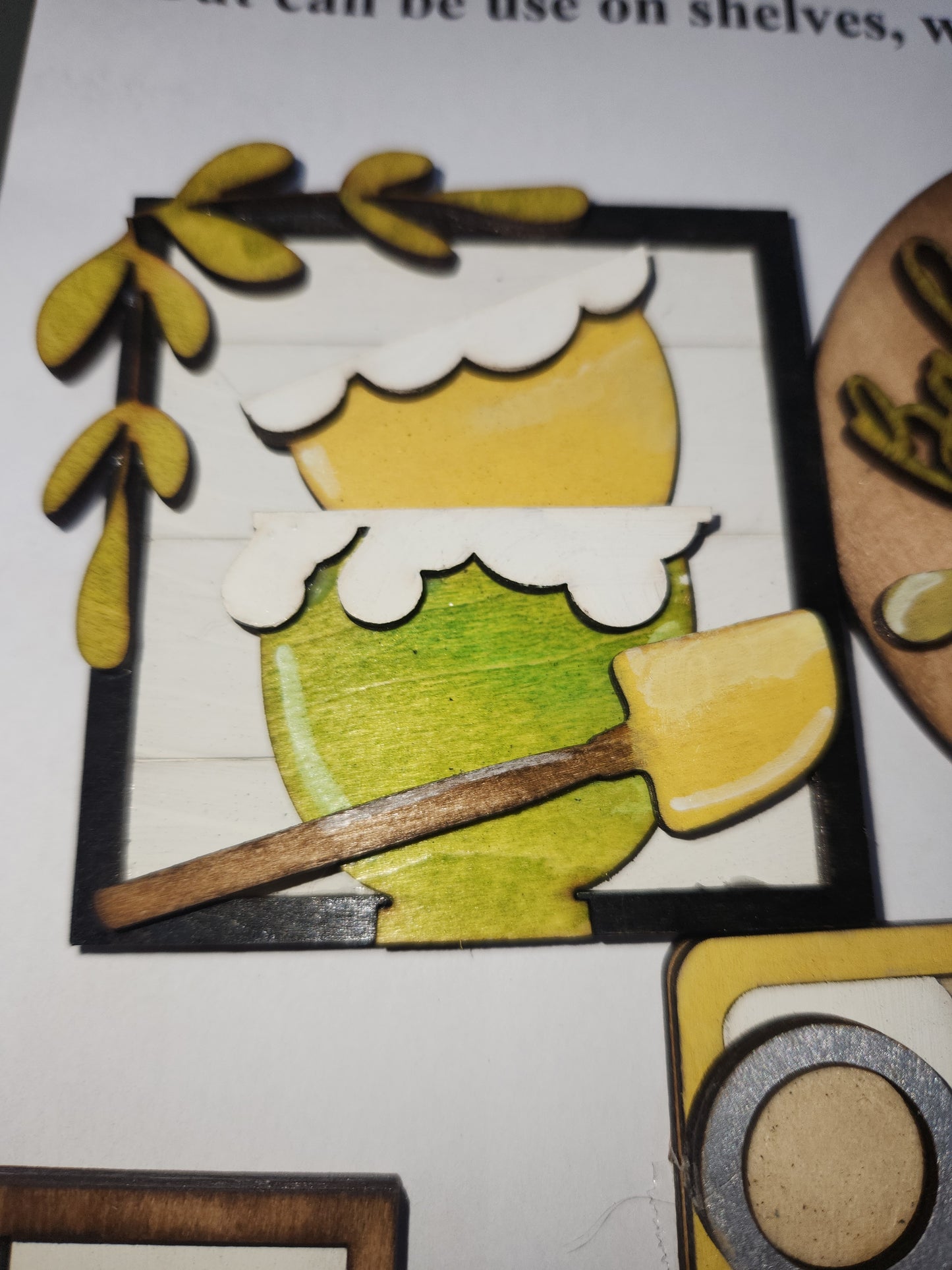 Tier Tray Decorations Handcrafted Bakery, cake, rolling pin, Bowls, cupcakes ttb1